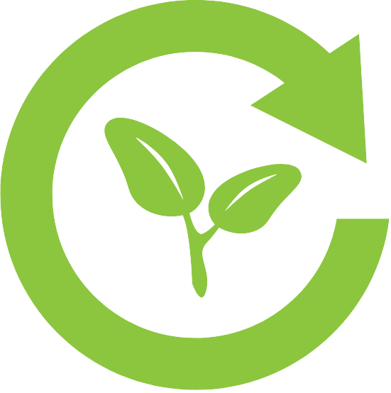 groene bladje met een pijl eromheen